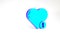 Turquoise Like and heart icon isolated on white background. Counter Notification Icon. Follower Insta. Minimalism