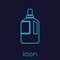 Turquoise line Fabric softener icon isolated on blue background. Liquid laundry detergent, conditioner, cleaning agent