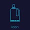 Turquoise line Fabric softener icon isolated on blue background. Liquid laundry detergent, conditioner, cleaning agent