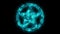 turquoise luminous mystic pentagram in circle - neon light - occult spiritual symbol - isolated on black background - 25 fps