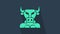 Turquoise Minotaur icon isolated on blue background. Mythical greek powerful creature the half human bull legendary