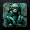 Turquoise Monkey: A Colorful Abstract Wall Art Sculpture