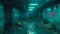 Turquoise Nights: Vibrant Cyberpunk City Lights.