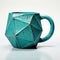 Turquoise Octahedron Mug: Geometric Shapes In Hard Surface Modeling