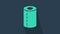 Turquoise Paper towel roll icon isolated on blue background. 4K Video motion graphic animation