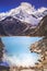 Turquoise Paron lake in Cordillera Blanca, snowcapped Andes, Ancash, Peru