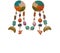 Turquoise plastic earrings; costume jewellery