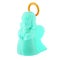 Turquoise prayer baby angel with golden halo