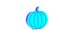 Turquoise Pumpkin icon isolated on white background. Happy Halloween party. Minimalism concept. 3d illustration 3D