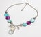 Turquoise and purple necklace with gemstones