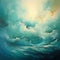 Turquoise Rococo Seascape Abstract Inspired By Anna Dittmann