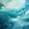 Turquoise Rococo Seascape Abstract: A Mesmerizing Blend Of Fluid Organic Forms And Detailed Skies