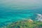 Turquoise sea cliffs coast nature tropics Natural background