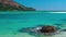 Turquoise sea on exotic paradise island