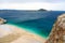Turquoise Sea from Kaputas Beach in Kas, Antalya, Turkey. Lycian way. Summer and holiday concept