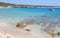 Turquoise sea landscape of Italida beach Ano Koufonisi island Greece