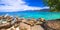 Turquoise sea of Seychelles islands