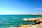 Turquoise sea water and blue sky. Spain. Palma de Majorca