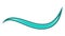 Turquoise sea wave curve stripe, logo line swash swoosh wave