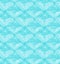 Turquoise seamless pattern with linear hearts. Decorative netting texture.