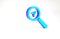 Turquoise Search location icon isolated on white background. Magnifying glass with pointer sign. Minimalism concept. 3d