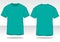 Turquoise Short Sleeve T-Shirt Template Vector on White Background