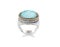 Turquoise silver gold fashion ring