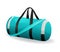 Turquoise sport bag for sportswear and equipment icon isolated