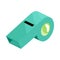 Turquoise sport whistle icon, cartoon style