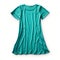 Turquoise Tee Dress: Realistic, Detailed, And Vibrant Women\\\'s Fashion