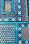 Turquoise tiles detail of the necropolis of Shakhi Zinda, Samarkand, Uzbekistan