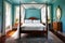 Turquoise Tranquility: Stylish Bedroom Retreat