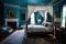 Turquoise Tranquility: Stylish Bedroom Retreat