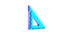 Turquoise Triangular ruler icon isolated on white background. Straightedge symbol. Geometric symbol. Minimalism concept