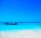 Turquoise turquoise lagoon of a tropical island. Caribbean, beautiful place for recuperation, relaxation, water sports, sunbathing