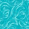Turquoise uneven smooth lines and corners on a bright background vector seamless pattern. Abstract texture waves or swirl stylized