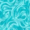 turquoise vector geometric seamless pattern from corners of flowing lines and waves on turquoise background.Water or sea