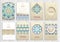 Turquoise vintage frames, ornaments, patterns and
