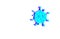 Turquoise Virus icon isolated on white background. Corona virus 2019-nCoV. Bacteria and germs, cell cancer, microbe