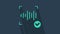 Turquoise Voice recognition icon isolated on blue background. Voice biometric access authentication for personal