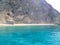 Turquoise water at famous beach of Egremnoi, Lefkada, Greece. Ionian sea.