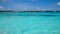 The turquoise water of Frenchman Bay at St Thomas U. S. Virgin Islands on the Caribbean Sea.