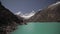 turquoise water of laguna paron in the andes mountains