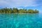 Turquoise water tropical islet French Polynesia