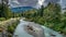 The Turquoise Waters of Fitzsimmons Creek at the Village of Whistler