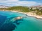 The turquoise waters of Kavouri Beach in Vouliagmeni, Athens