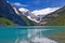 Turquoise waters of lake louise