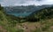 Turquoise waters of Lake Walen, shot from Flumserberg