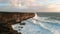 Turquoise waves crashing on cliffs Ireland Aran Islands Inishmore