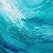 Turquoise Waves: A Vibrant Abstract Seascape Painting